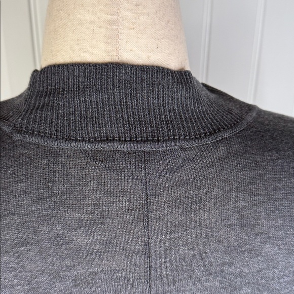 LOFT Sweater Womens M/L Charcoal Gray Open Front Batwing Shrug - Picture 8 of 11